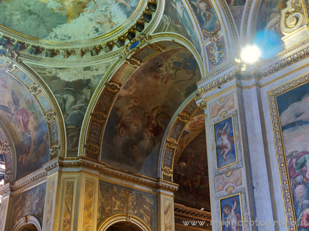 Milan (Italy) - Detail of the completely frescoed internal surfaces of the Church of Sant'Alessandro in Zebedia